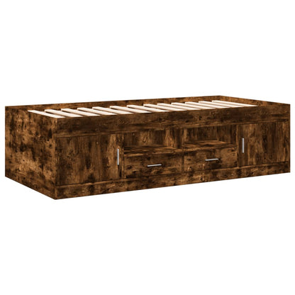 Daybed | Smoked Oak | Engineered Wood | 90 x 200 cm | Storage | Daybed