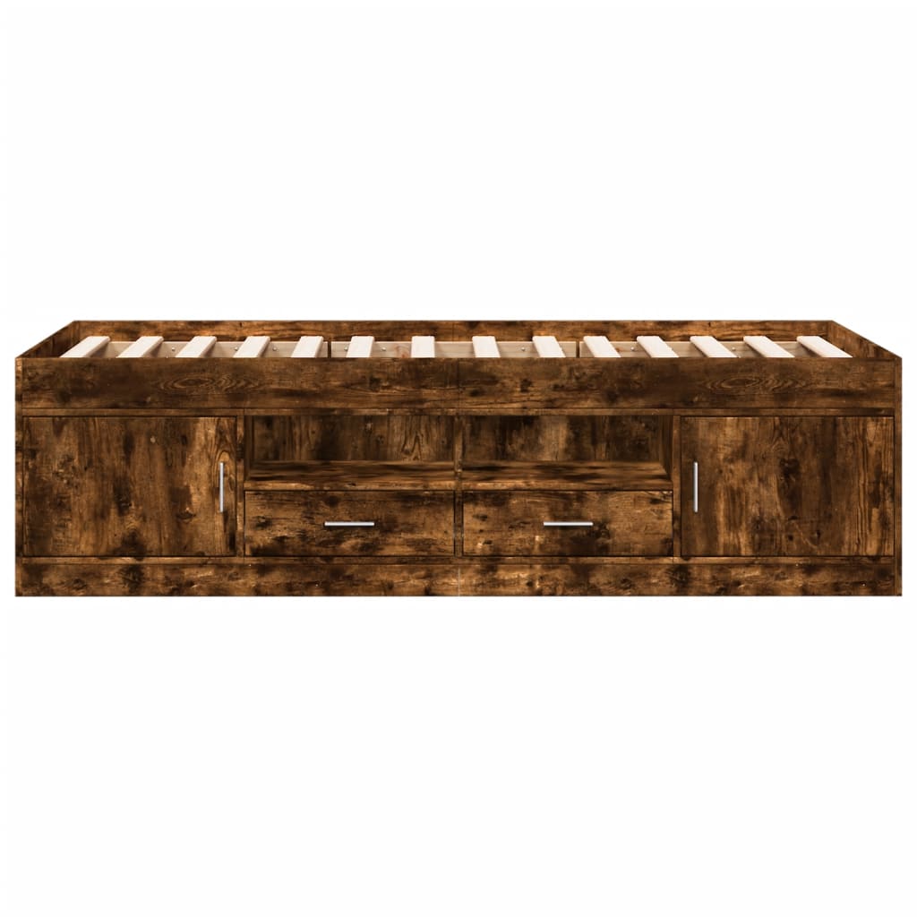 Daybed | Smoked Oak | Engineered Wood | 90 x 200 cm | Storage | Daybed