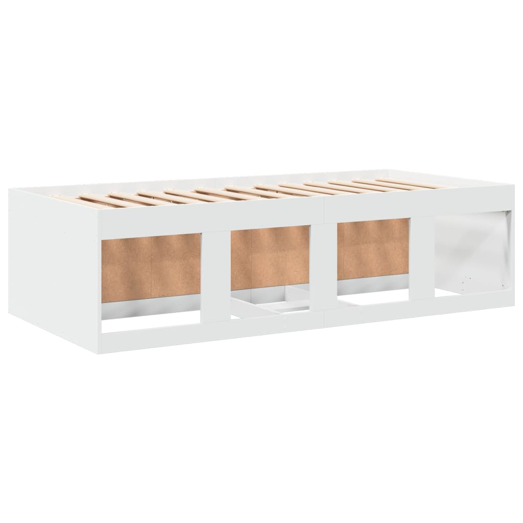 Daybed with Drawers without Mattress White 90x190 cm Single