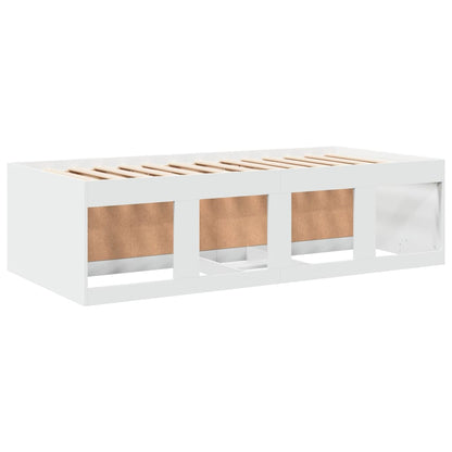 Daybed with Drawers without Mattress White 90x190 cm Single