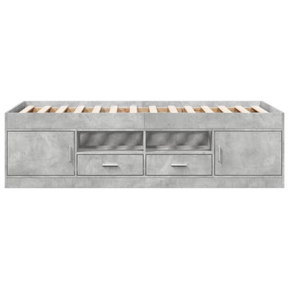 Daybed with Drawers without Mattress Concrete Grey 90x190 cm Single