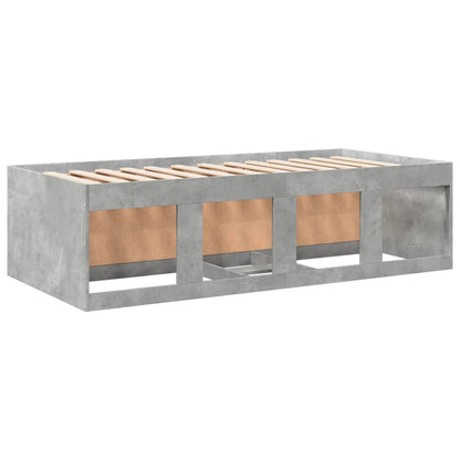 Daybed with Drawers without Mattress Concrete Grey 90x190 cm Single