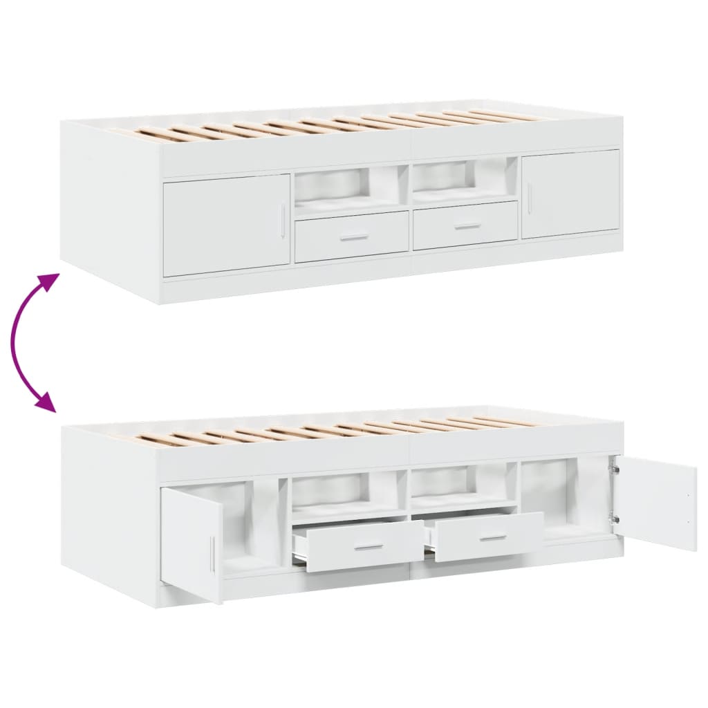 Daybed | White | Engineered wood | Small Single | Convertible | Daybed