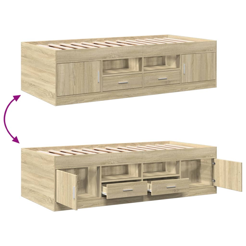 Daybed | Sonoma oak | Engineered wood | Small Single | Daybed