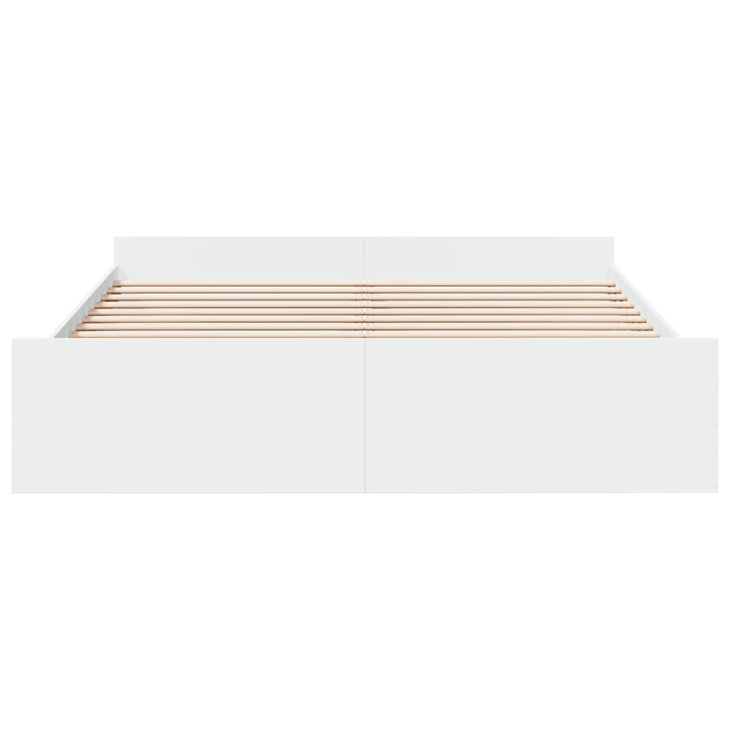 Bed Frame with Drawers without Mattress White 200x200 cm