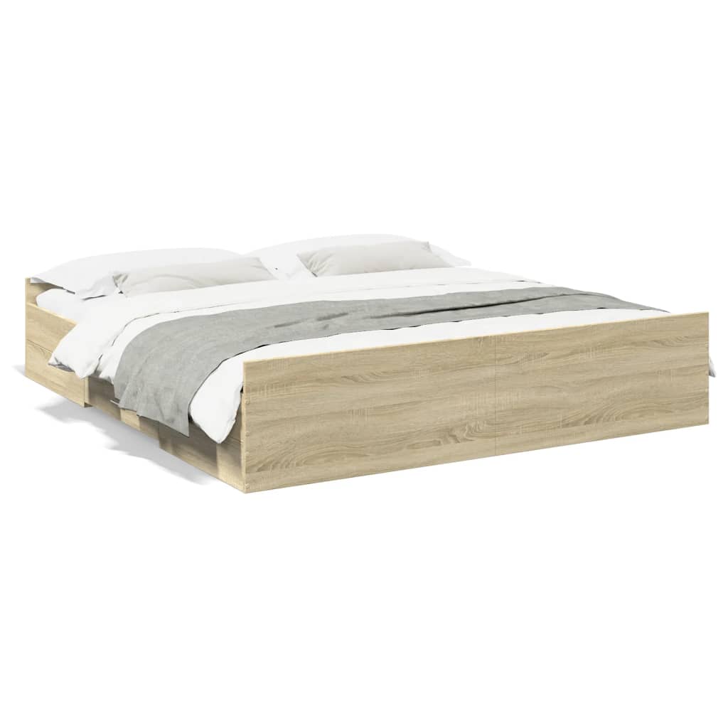 Bed Frame | Sonoma Oak | Engineered Wood | Double | Bed Frame