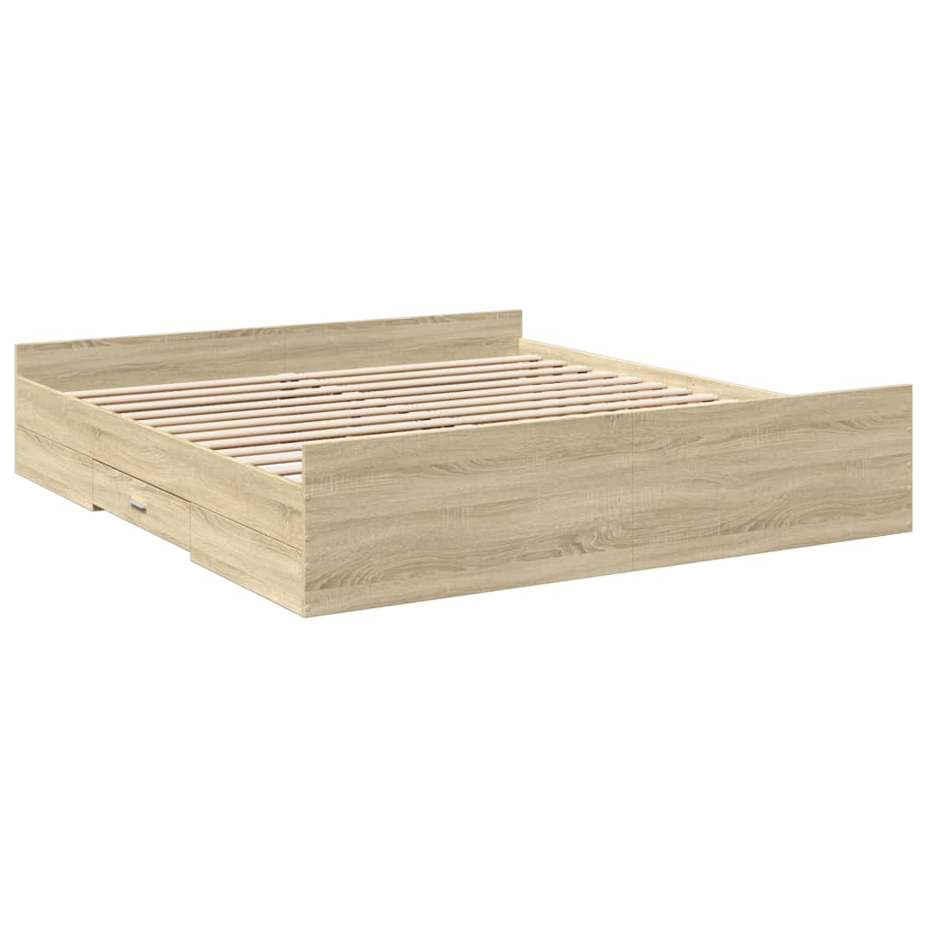 Bed Frame | Sonoma Oak | Engineered Wood | Double | Bed Frame