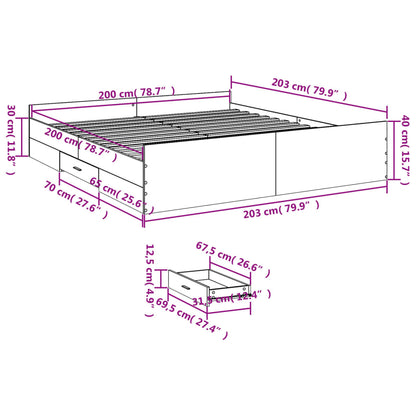 Bed Frame | Sonoma Oak | Engineered Wood | Double | Bed Frame
