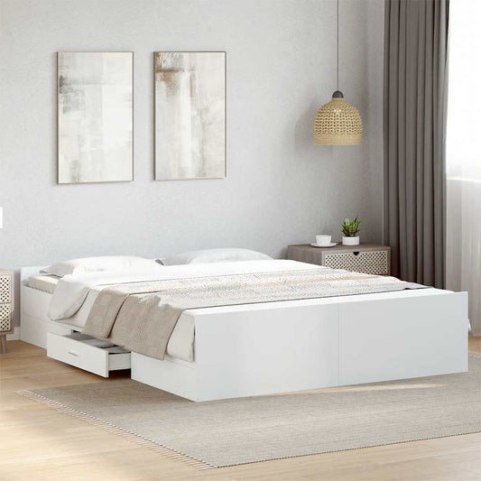 Bed Frame | White | Engineered wood | Double Bed | Bed Frame