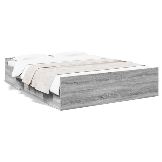 Bed Frame | Grey Sonoma | Engineered wood | 160 x 200 cm | Bed Frame