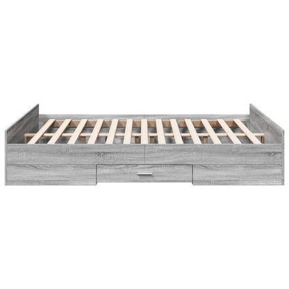 Bed Frame | Grey Sonoma | Engineered wood | 160 x 200 cm | Bed Frame