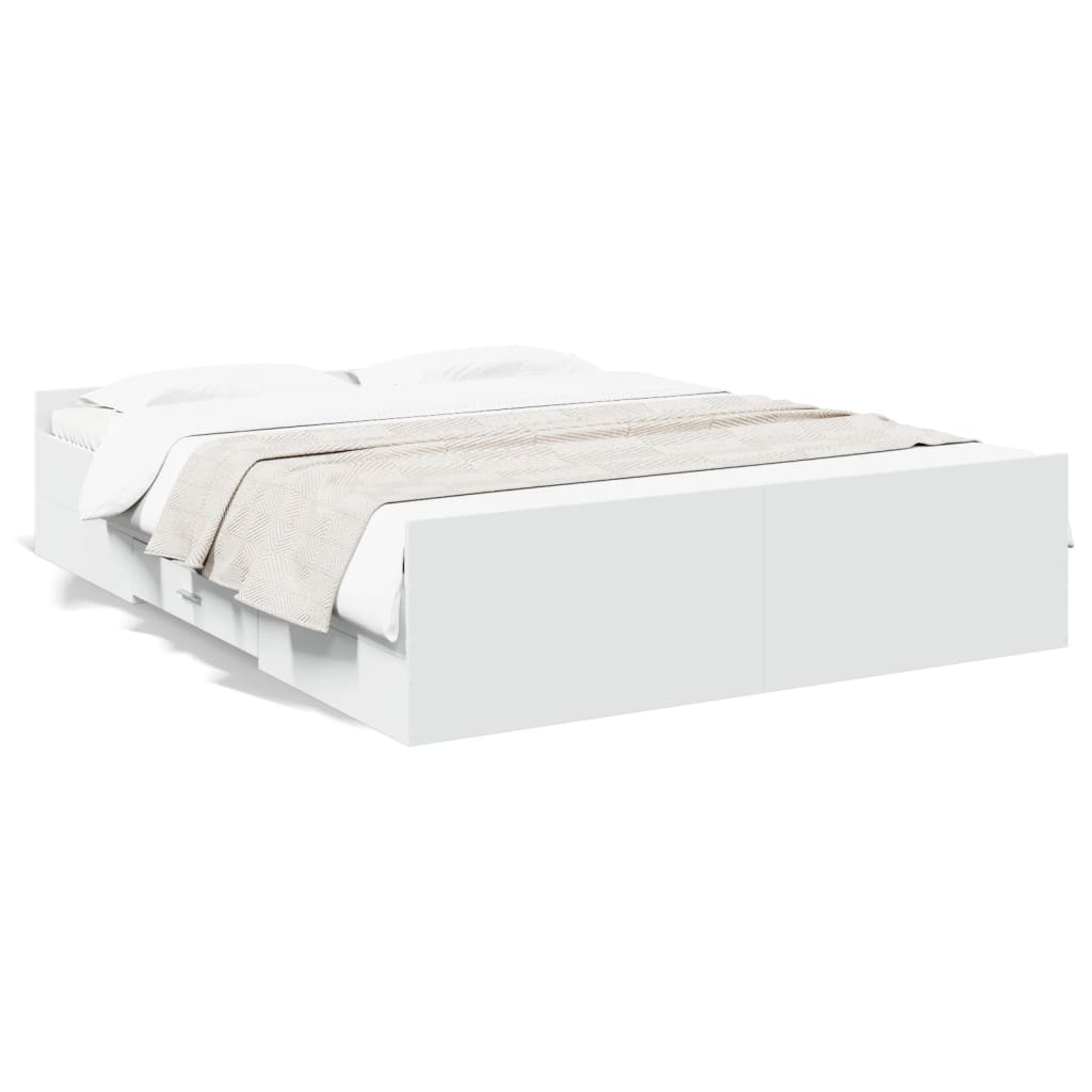 Bed Frame | White | Engineered wood, Plywood | King Size | Bed Frame