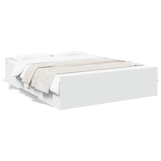 Bed Frame | White | Engineered wood, Plywood | King Size | Bed Frame