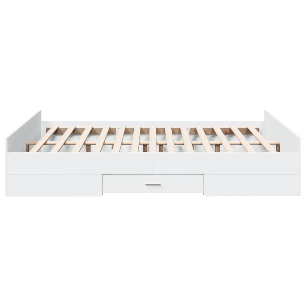 Bed Frame | White | Engineered wood, Plywood | King Size | Bed Frame