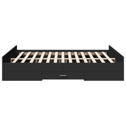 Bed Frame | Black | Engineered Wood | King Size | Bed Frame | Rectangular