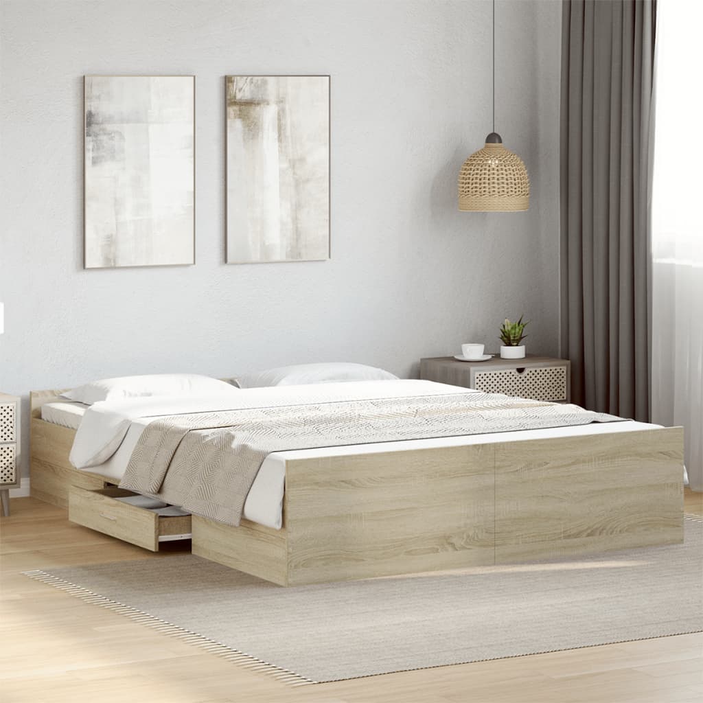 Bed Frame | Sonoma Oak | Engineered wood | King | Storage | Bed Frame