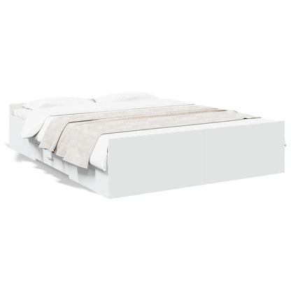 Bed Frame with Drawers without Mattress White 140x200 cm