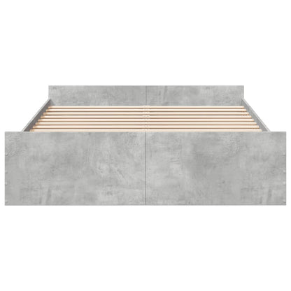 Bed Frame with Drawers without Mattress Concrete Grey 140x200 cm