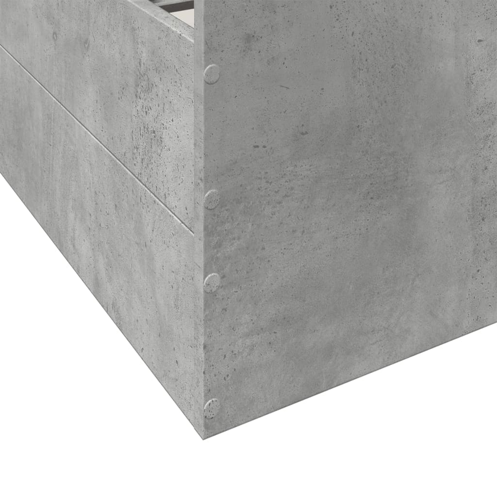 Bed Frame with Drawers without Mattress Concrete Grey 140x200 cm