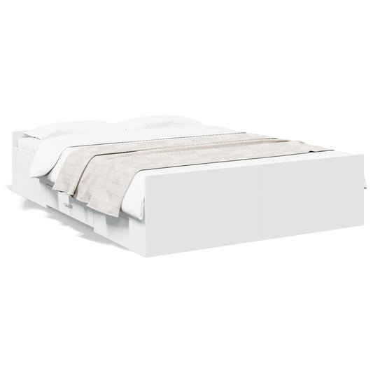 Bed Frame with Drawers without Mattress White 120x200 cm