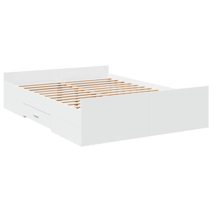 Bed Frame with Drawers without Mattress White 120x200 cm