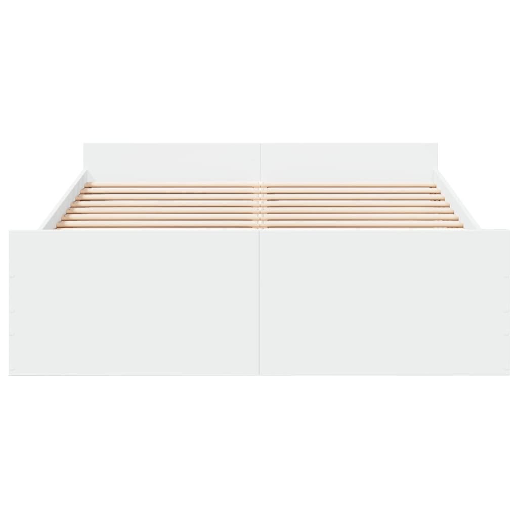 Bed Frame with Drawers without Mattress White 140x190 cm