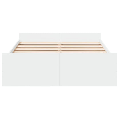 Bed Frame with Drawers without Mattress White 140x190 cm