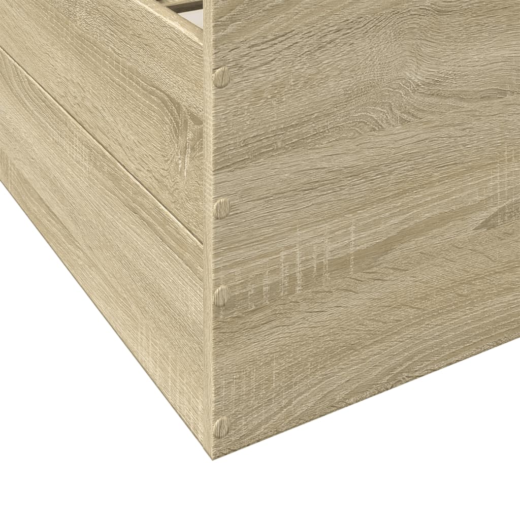 Bed Frame with Drawers without Mattress Sonoma Oak 140x190 cm