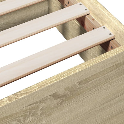 Bed Frame with Drawers without Mattress Sonoma Oak 140x190 cm
