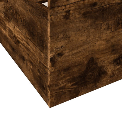 Bed Frame with Drawers without Mattress Smoked Oak 140x190 cm