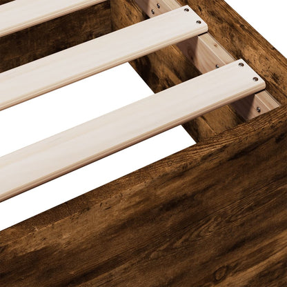 Bed Frame with Drawers without Mattress Smoked Oak 140x190 cm