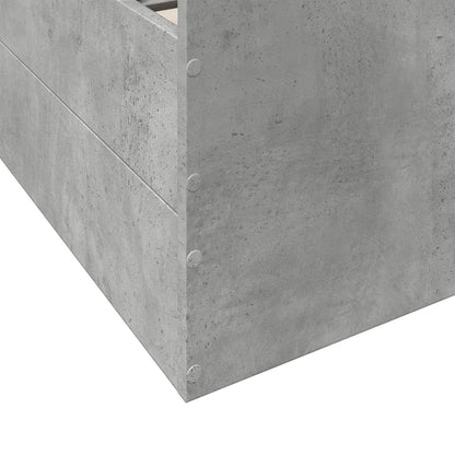 Bed Frame with Drawers without Mattress Concrete Grey 135x190 cm Double