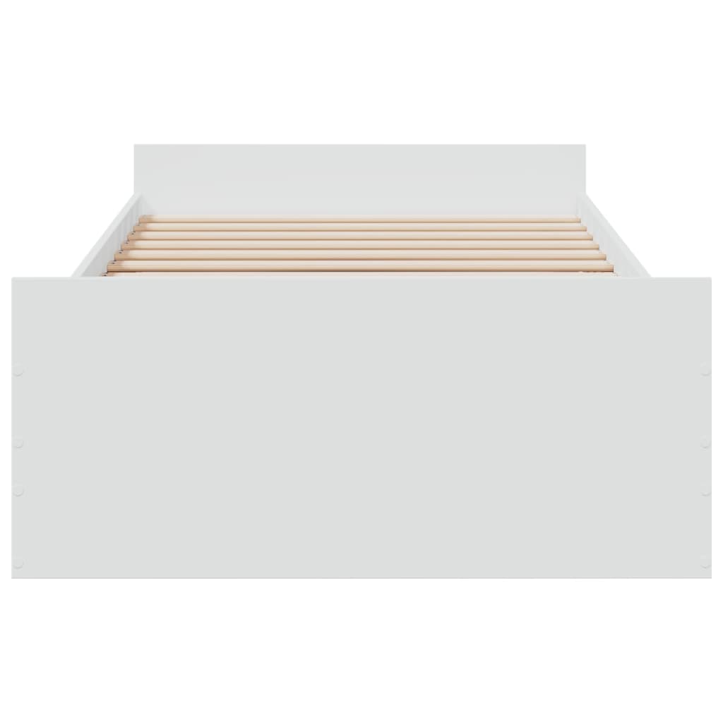 Bed Frame with Drawers without Mattress White 100x200 cm