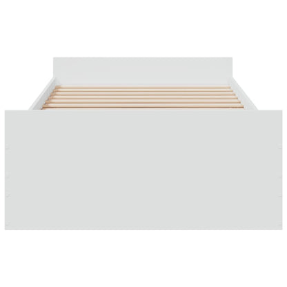 Bed Frame with Drawers without Mattress White 100x200 cm
