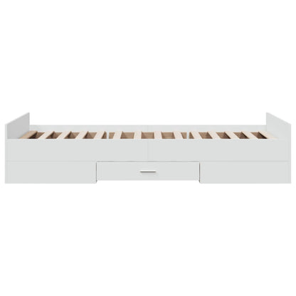 Bed Frame with Drawers without Mattress White 100x200 cm