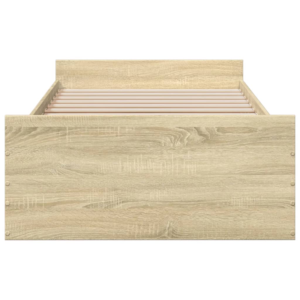 Bed Frame with Drawers without Mattress Sonoma Oak 90x200 cm