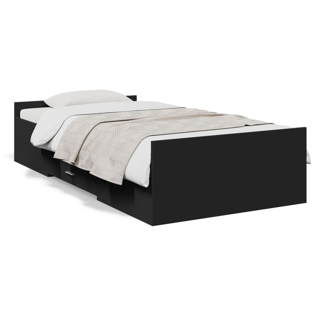 Bed Frame | Black | Engineered wood | Small Single | Bed Frame