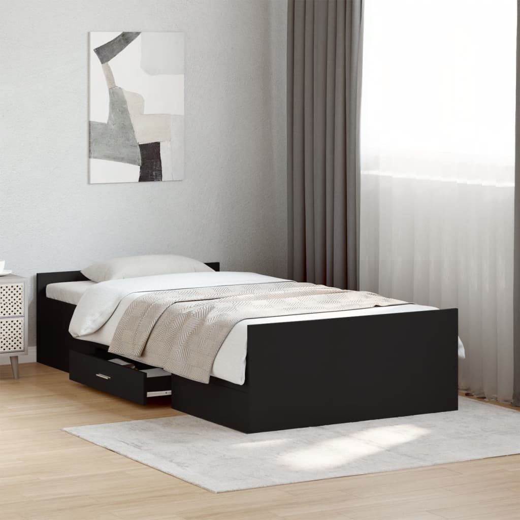 Bed Frame | Black | Engineered wood | Small Single | Bed Frame