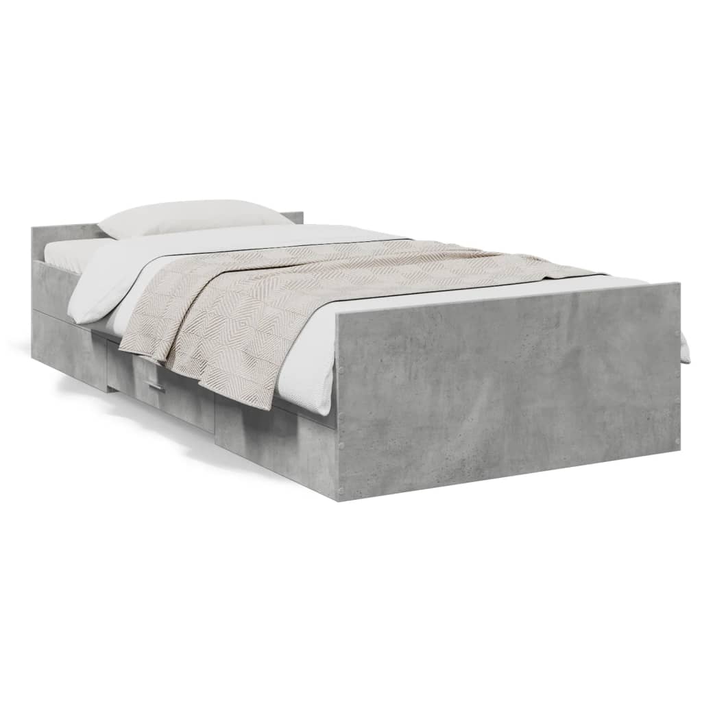 Bed Frame | Concrete grey | Engineered wood | Small Single | Bed Frame