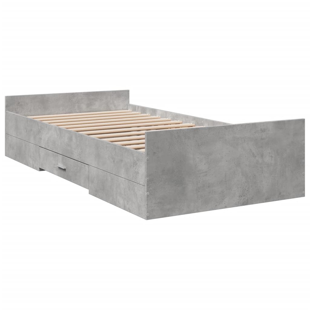 Bed Frame | Concrete grey | Engineered wood | Small Single | Bed Frame