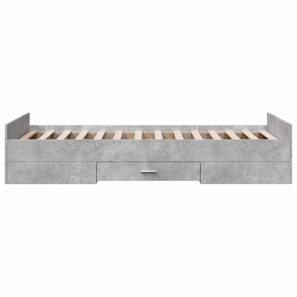 Bed Frame | Concrete grey | Engineered wood | Small Single | Bed Frame