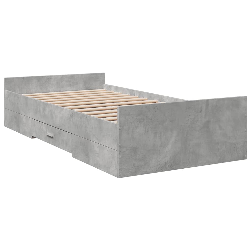 Bed Frame | Concrete grey | Engineered wood | Small Single | Bed Frame