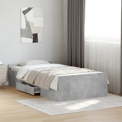 Bed Frame | Concrete grey | Engineered wood | Small Single | Bed Frame