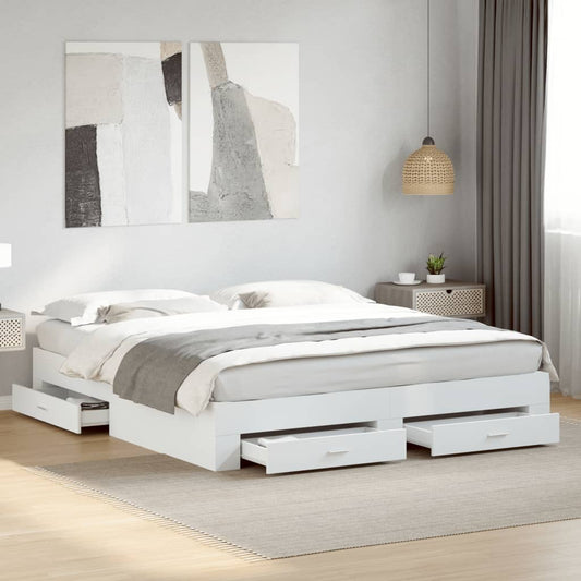 Bed Frame | White | Engineered wood, Plywood | Super King | Bed Frame