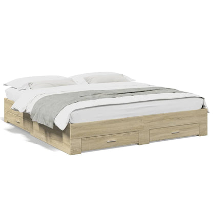 Bed Frame | Sonoma oak | Engineered wood | Super King Size | Bed Frame
