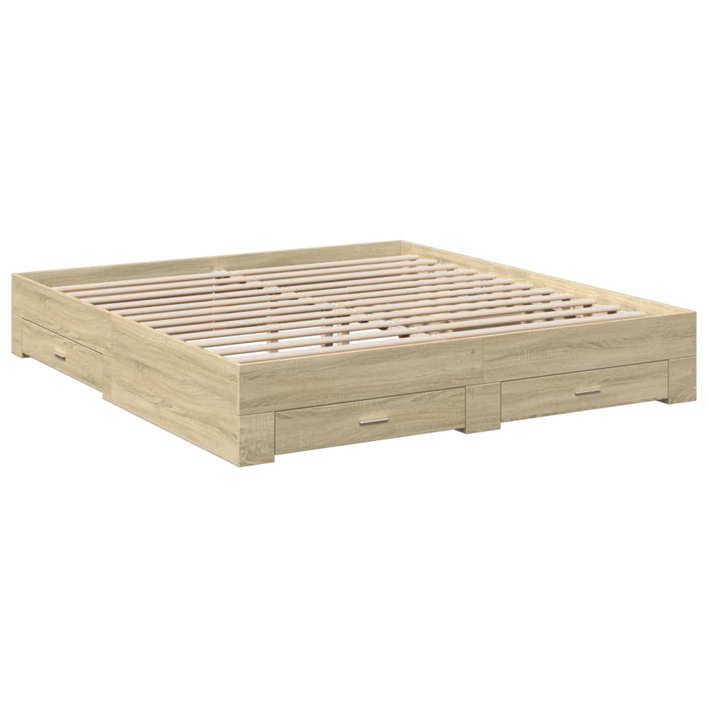 Bed Frame | Sonoma oak | Engineered wood | Super King Size | Bed Frame