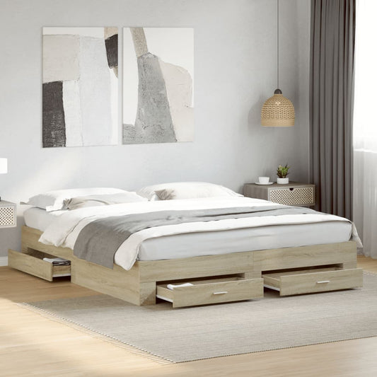 Bed Frame | Sonoma oak | Engineered wood | Super King Size | Bed Frame