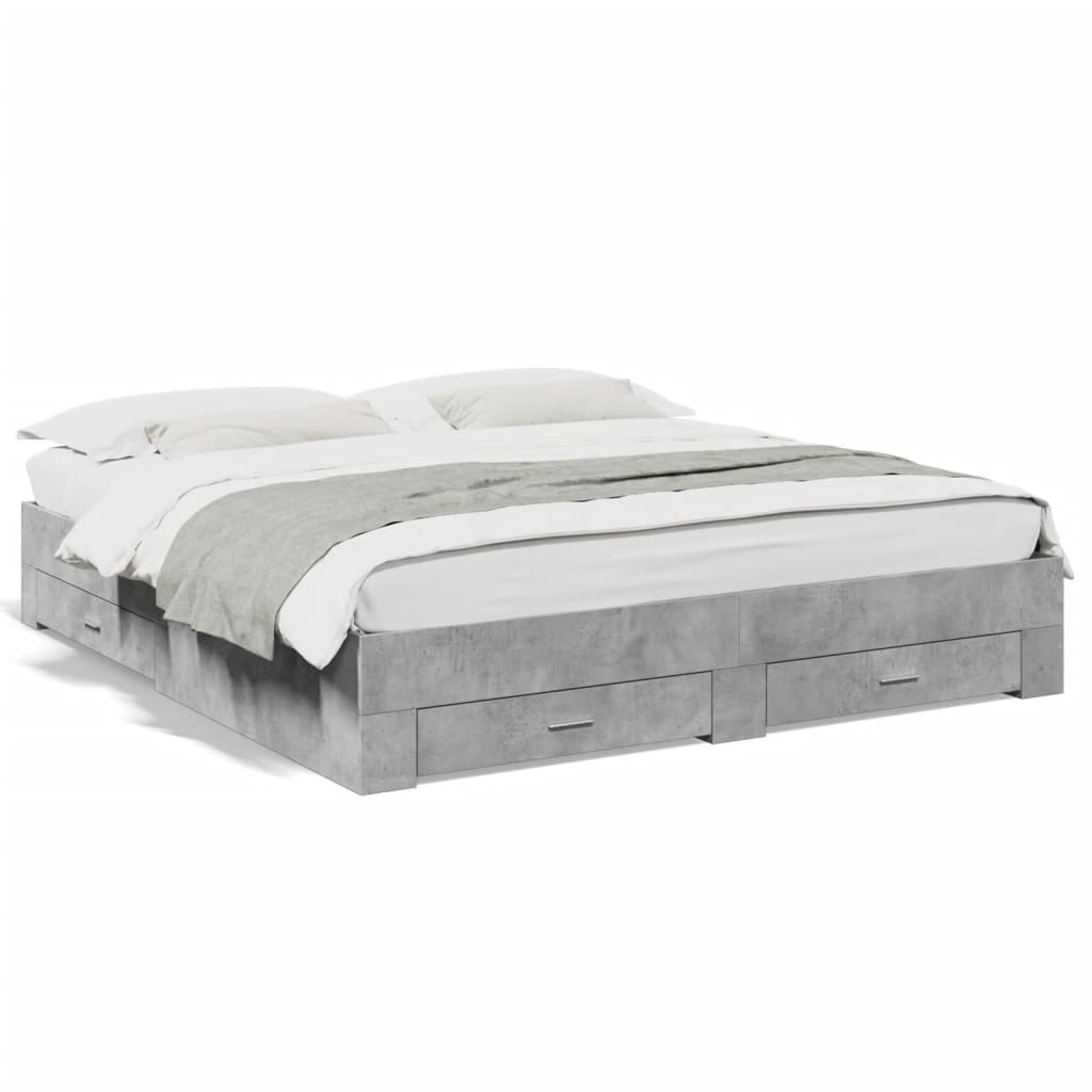 Bed Frame | Concrete Grey | Engineered wood, Plywood | Super King