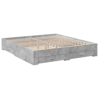 Bed Frame | Concrete Grey | Engineered wood, Plywood | Super King
