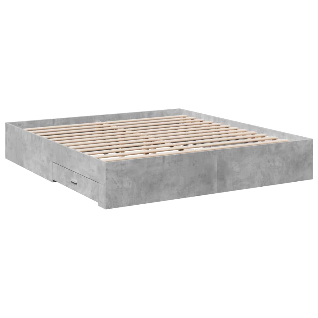 Bed Frame | Concrete Grey | Engineered wood, Plywood | Super King